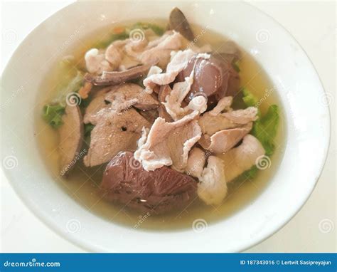 Pork Blood Soup with Pork Offal and Pork As Ingredient Stock Photo ...