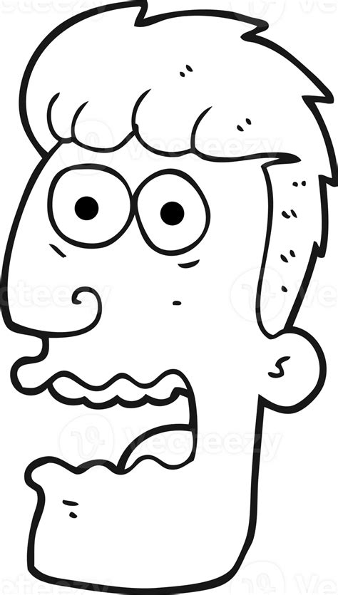 Drawn Black And White Cartoon Shocked Man 45322975 Png