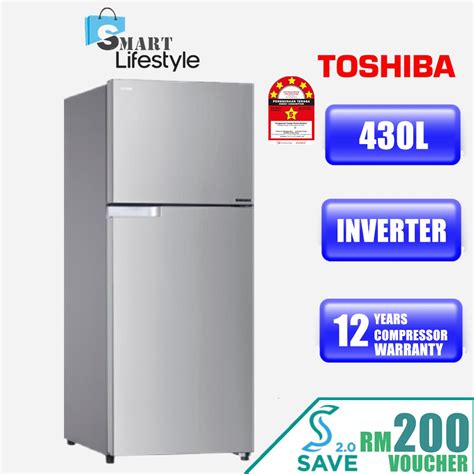 Toshiba Hybrid Bio 2 Doors Refrigerator 430l Gr A43mbz Rs Shopee