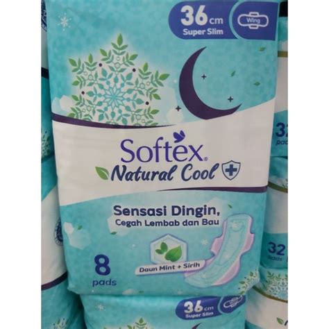 Jual Softex Natural Cool Night Daun Mint Plus Sirih 36 Cm Isi 8 Pads