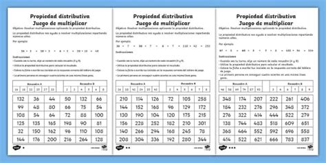 Juego De Multiplicar Por Niveles Propiedad Distributiva