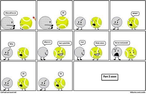 Golf Ball And Tennis Ball Comic Studio