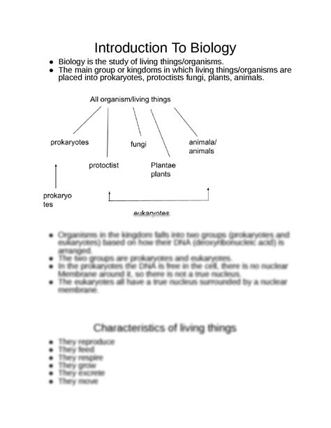 SOLUTION Introduction To Biology Notes Google Docs Studypool