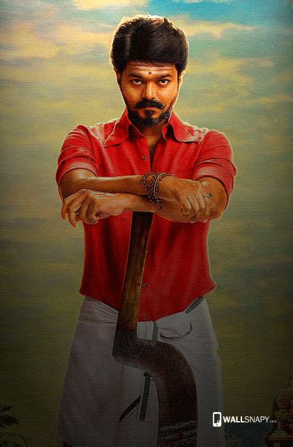 Vijay mersal red dress mass still hd