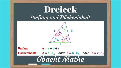 Dreieck Umfang und Flächeninhalt vom Dreieck genial einfach