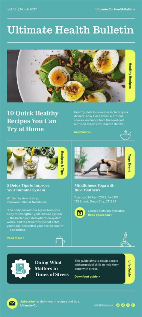 Health Newsletter Free Newsletter Template Piktochart