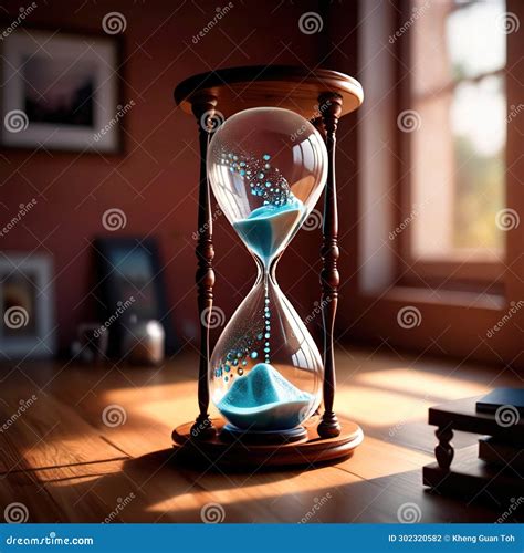 Hourglass Filled With Crystals Showing Passage Of Time Stock