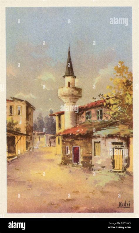 Istanbul Turkey Uskudar Scutari Street Scene With A Small