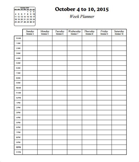 Hourly Schedule Template 10 Free Word Excel Pdf Format Download