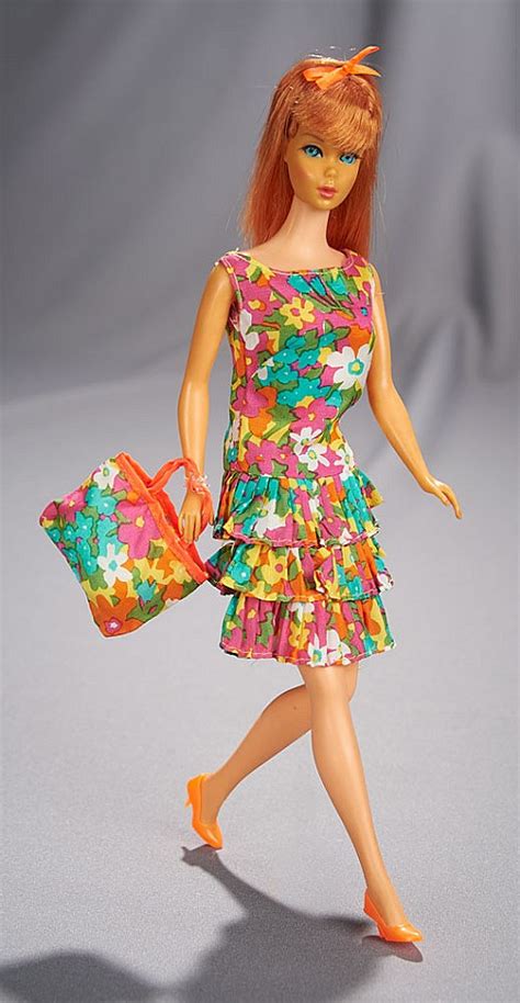 Red Haired Mod Barbie In Bouncy Flouncy Ensemble 1967