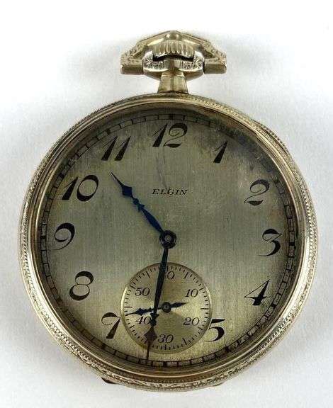 Antique Elgin 14K Gold Filled Open Face Pocket Watch Matthew Bullock