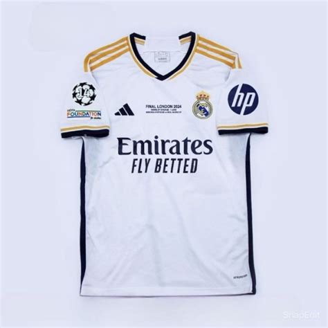 Jual JERSEY BOLA REAL MADRID HOME FULL PATCH FINAL UCL 2023 2024 GRADE