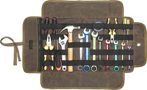 Tool Bag Heavy Duty Oz Waxed Canvas Tool Rolls With Canvas Straps