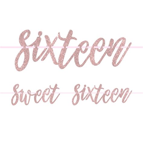 Sweet Sixteen Pink Rose Gold Glitter Banner - Discount Party Supplies