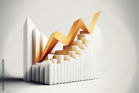 Stylized, digital bar graph showing a steady increase in sales and ... 