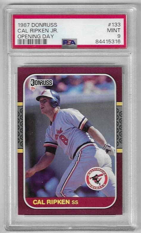 1987 Donruss Cal Ripken Jr Opening Day 133 PSA 9 Mint Baseball Card