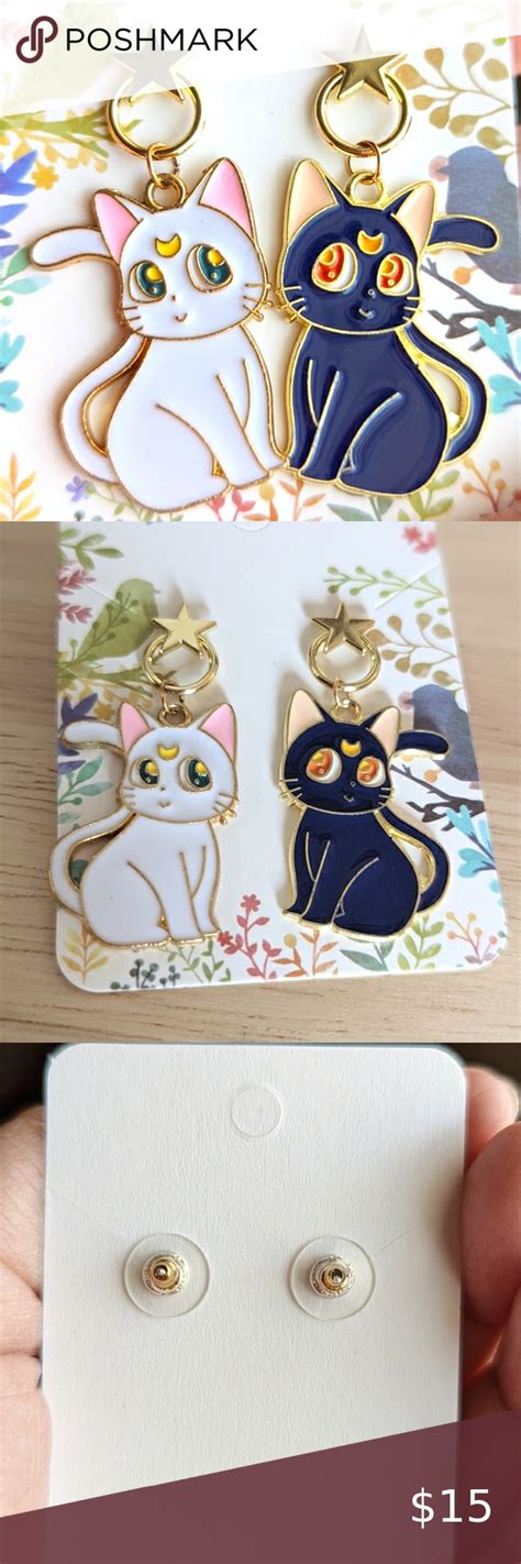 Earrings Luna And Artemis Sailor Moon Luna And Artemis Sailor Moon Sailor