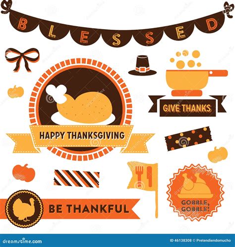 Thanksgiving Clipart Stock Vector Illustration Of Elements 46138308