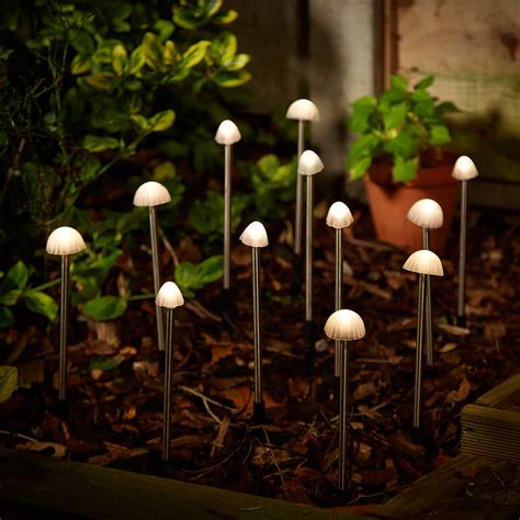 Elan Solar Mushroom Lights Set Of 12 Solar Lights And Solar Lighting