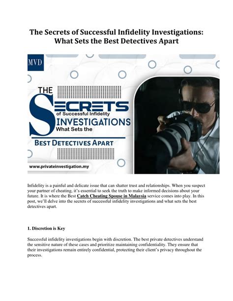 Ppt The Secrets Of Successful Infidelity Investigations What Sets The