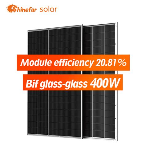 210mm Mono 400W Bifacial Double Glass Solar Panel With 80 Cells Factory