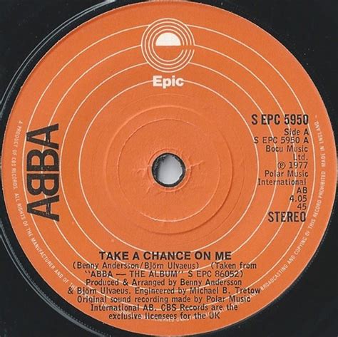 ABBA - Take A Chance On Me (1978, Vinyl) | Discogs