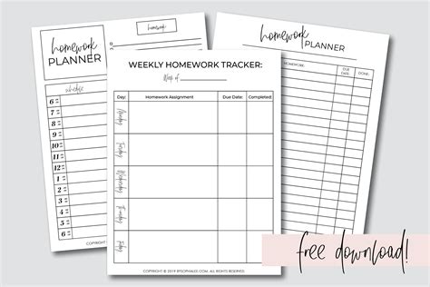 Free Printable Homework Planner Sheets - Printable Form, Templates and Letter