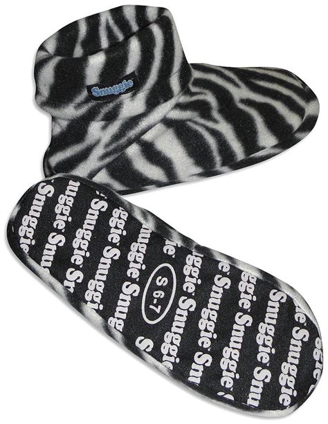 Snuggies Fleece Slippers For Women 42165 Large Zebra