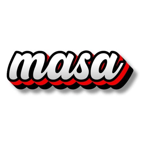 Premium Photo Masa Text 3D Silver Red Black White Background Photo