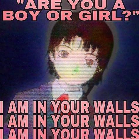 An Anime Poster With The Caption I Am In Your Walls I Am In Your Walls