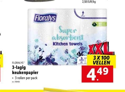 Floralys Lagig Keukenpapier X Vellen Promotie Bij Lidl