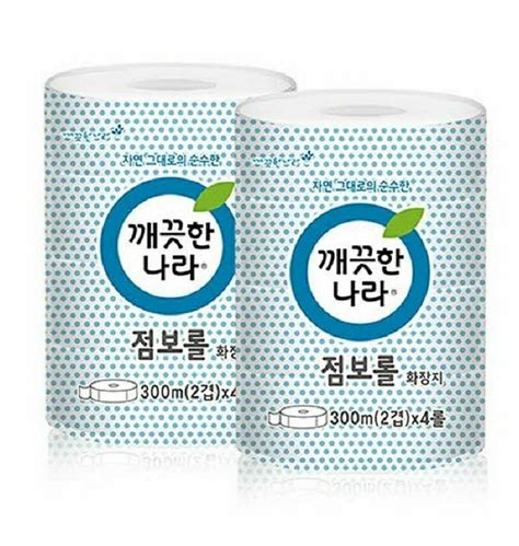 깨끗한나라 휴지 점보롤화장지 4롤x300m 두루마리2겹 무형광 천연펄프 두루말이 롤휴지uvw342 티몬