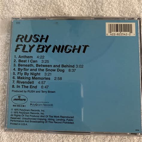 Rush Fly By Night CD May 1988 Mercury 822542 2 M 1 RARE