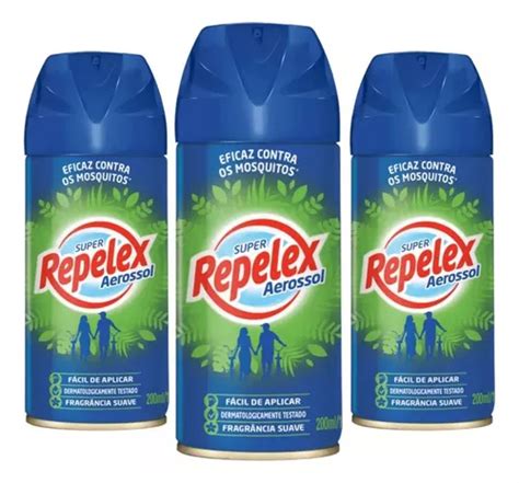 Repelente Spray Aerosol Dengue 200ml Repelex 3 Unidades MercadoLivre