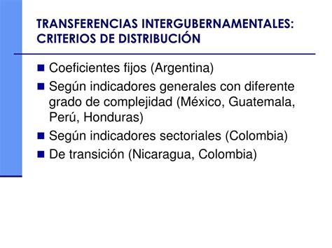 PPT LAS RELACIONES FISCALES INTERGUBERNAMENTALES EN AMÉRICA LATINA