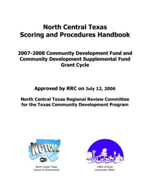 Fillable Online Nctcog North Central Texas Scoring And Procedures