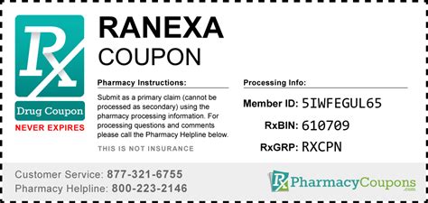 Ranexa Coupon - Pharmacy Discounts Up To 80%