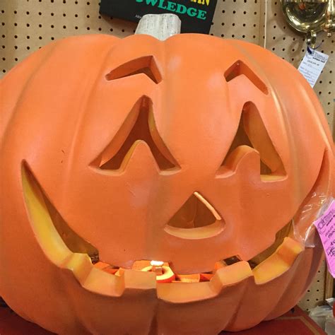 Huge Lighted Halloween Jack O Lantern Pumpkin 20 High 49 In Booth 4