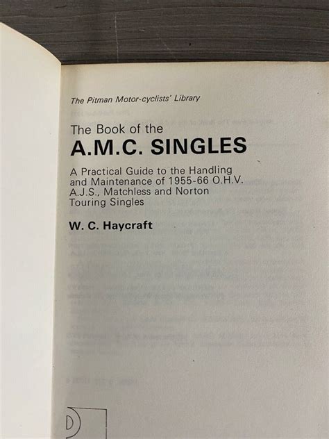 Amc Singles Ajs Matchless Norton Manual Service Book Very Good