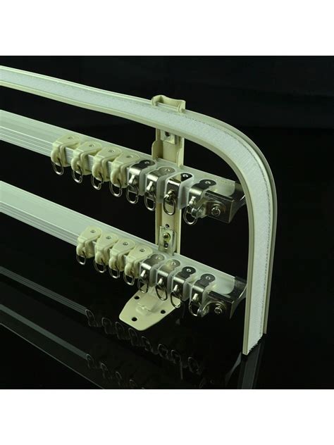 CHR8224 Ivory Bendable Triple Curtain Tracks Rails With Valance Track