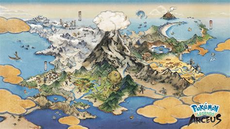 Hisui Region Map Poster Pokémon Legends Etsy