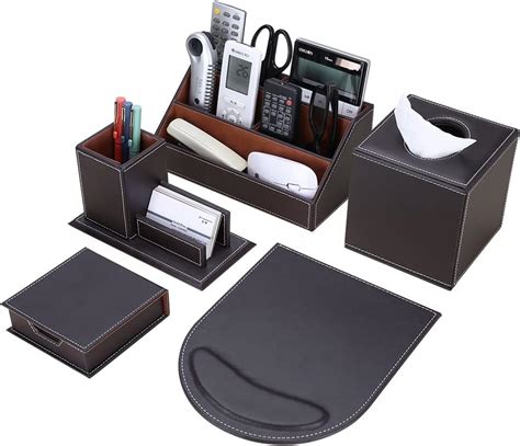 Amazon Kingfom Pcs Desk Organizer And Accessories Set Pu