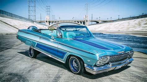 Classic Gm Blue Lowrider Coolwallpapers Me