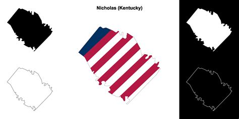 Nicholas County Kentucky Outline Map Set 43105639 Vector Art At Vecteezy