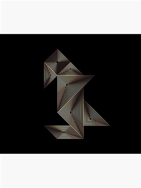 Tangram Penguin Gold And Black Poster For Sale By Xeveokapa Redbubble