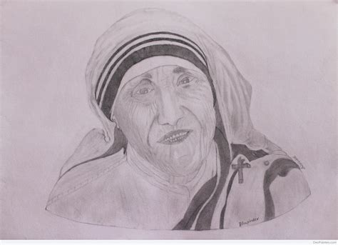 Mother Teresa Pencil Sketch Capturing The Essence Of Compassion