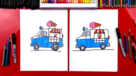 How To Draw An Ice Cream Truck - Art For Kids Hub