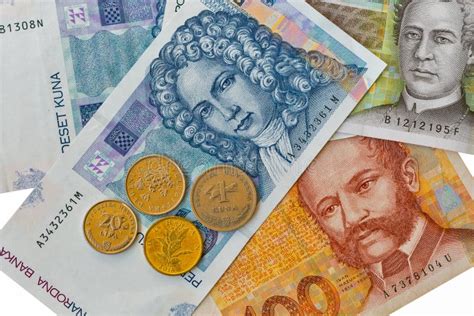 Set of Croatian Currency Banknotes and Coins Macro Stock Image - Image ...