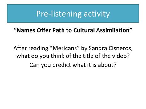 Cultural Assimilation Pptx Free Download