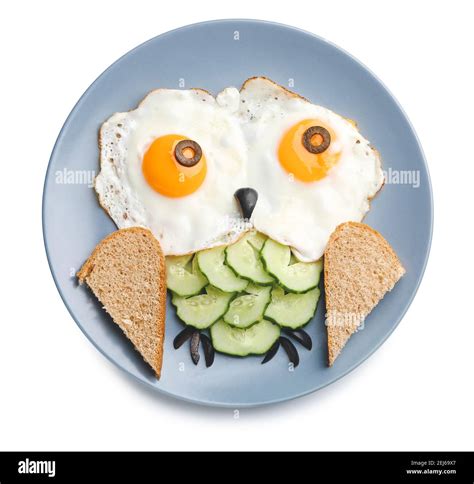 Creative Breakfast For Children With Eggs Toasts And Fresh Vegetables